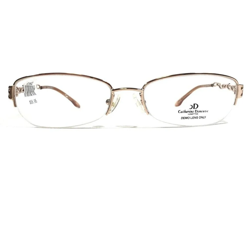 Catherine Deneuve CD-246 GLD Eyeglasses Frames Gold Oval Half Rim 52-17-140